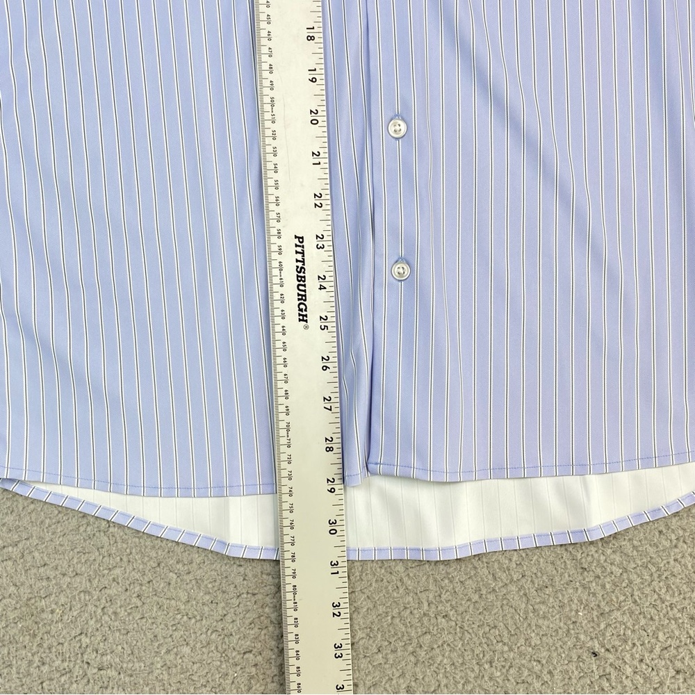 7 Diamonds Mens Size M Blue Long Sleeve Charles 4 Way Stretch Dress Shirt Medium - Picture 6 of 8